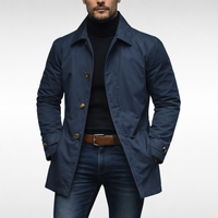 Leon | Eleganter Herrenmantel mit modernem Schnitt in Marineblau