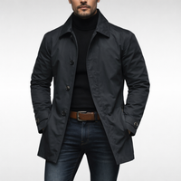 Leon | Eleganter Herrenmantel mit modernem Schnitt in Schwarz