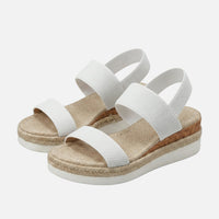 Dagmar | Damen Jute Plateausandalen Espadrille-Stil – Jute Plateau Espadrilles in Weiß