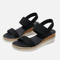 Dagmar | Damen Jute Plateausandalen Espadrille-Stil – Jute Plateau Espadrilles in Schwarz