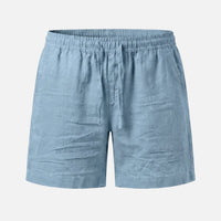 Uwe | Herren Kurze Baumwollhose Tunnelzug – Baumwoll Shorts Herren Sommer in Hellblau