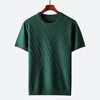 Thomas | Herren Texturiertes Strick T-Shirt – Herren Strickshirt Textur Sommer 2026 in Grün