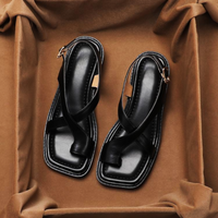 Damen Sandalen Riemen Blockabsatz in Schwarz