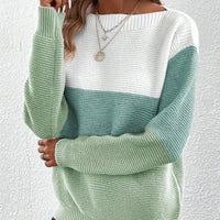 Birte | Vielseitiger Langarm Strickpullover in Grün