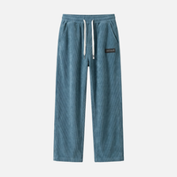 Oskar | Herren Leichte Casual Cordhose Kordelzug Taschen – Cord Hose Herren in Blau