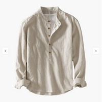 Lino | Luftiges Sommer-Hemd aus Leinenmix mit Knopfleiste in Beige