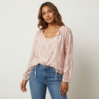 Luftige Spitzenbluse mit bohemian Ausstrahlung - Kelly in Rosa