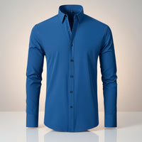 Herren Langarmshirt Baumwolle Jeden Anlass in Blau