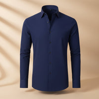 Herren Langarmshirt Baumwolle Jeden Anlass in Marineblau