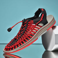 Herren Sandalen Slip On Riemen Bequeme Sommerlooks in Rot