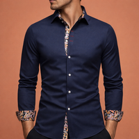 Herrenhemd mit Paisleymuster für stilvolle und formelle Anlässe | Diederik-Jan in Marineblau