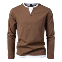 Henry™ - Langärmeliges Baumwoll-T-Shirt in Braun