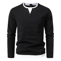 Henry™ - Langärmeliges Baumwoll-T-Shirt in Schwarz