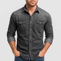 Patrick | Herren Jeanshemd mit Taschen in Grau