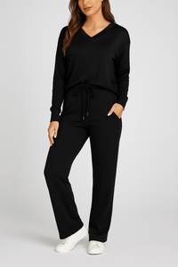 Norella™ | Zweiteiliges Lounge-Set mit Kragen in Schwarz