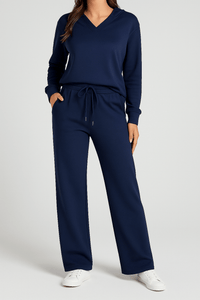 Norella™ | Zweiteiliges Lounge-Set mit Kragen in Marineblau