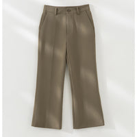 Damen Tailored-Stoffhose mit Bügelfalte, weiter Beinführung und Gürtelschlaufen Nord Taschen in Khaki