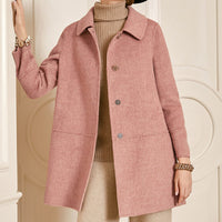 Damen zeitloser Bouclé-Mantel Nord Taschen in Rosa