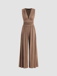 Laila | Chicer ärmelloser Jumpsuit in Camel