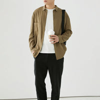 Herren Overshirt aus Baumwoll-Mix mit Brusttasche Nord Taschen in Kastanienbraun