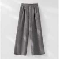 Damen Hochtaillierte Palazzo-Hose aus Leinenmix mit Bundfalten und elastischem Komfortbund Nord Taschen in Braune Hose