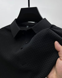 Herren Polo Moderne Stil Atmungsaktiv für den Sommer – Elegantes und Entspanntes Aussehen in Schwarz
