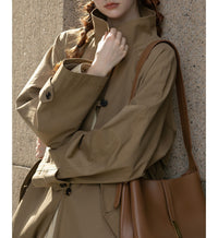 Damen Urbaner Trenchcoat Nord Taschen in Karamellbraun