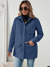 Damen Utility-Jacke mit praktischen Taschen in Blau