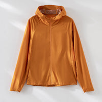 Damen ultraleichte Kapuzen-Schutzjacke aus Ripstop mit durchgehendem Reißverschluss Nord Taschen in Knallorange