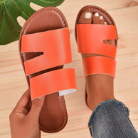 Damen Sandaletten mit breitem und verstellbarem Riemendesign in Orange