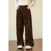 Damen Weit geschnittene Cordhose Nord Taschen in Braun
