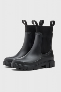Amelia | Wasserabweisend Wasserdicht Chelsea-Stiefel in Schwarz