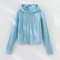 Damen Weite Satin-Loungehose mit elastischem Bund und Eingrifftaschen Nord Taschen in Azurblaues Oberteil