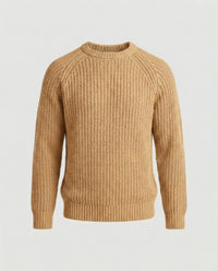 Herren Grobstrick Pullover mit Rundhalsausschnitt und lässigem Schnitt in Khaki
