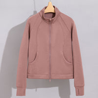 Damen Performance-Trainingsjacke mit Stehkragen und Daumenloch Nord Taschen in Abendrosa Oberteil