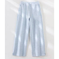 Damen weite French‑Terry Lounge-Sweatpant mit hohem Bund, Kordelzug und seitlichen Schlitzen Nord Taschen in Minzblau Hose