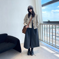 Damen Kurzjacke im Worker-Stil mit Cordkragen und aufgesetzten Pattentaschen Nord Taschen in Khaki