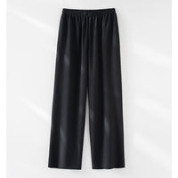 Damen Weite Satin-Hose mit Elastikbund und fließender Palazzo-Silhouette Nord Taschen in Schwarz