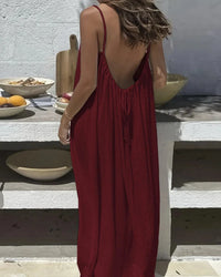 Clara | Damen Maxikleid leicht & modisch geschnitten in Rot