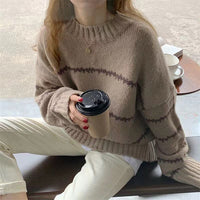Amelie | Moderner Damen-Strickpullover cozy & stylisch in Braun