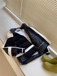 Damen Urbaner Steppmantel mit hohem Kragen Nord Taschen in Zartblau