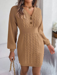 Mira | Damen Bodycon-Strickkleid modern & elegant in Beige