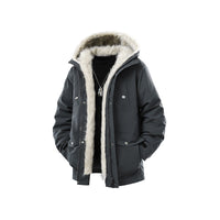 Herren Gefütterte Winterparka mit Kunstfellkapuze und Thermofutter, wind- und wasserabweisend Nord Taschen in Grau