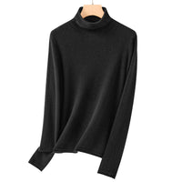 Damen Feiner Rollkragenpullover aus ultraleichtem Feinstrick mit schlanker Silhouette Nord Taschen in Diamantschwarz