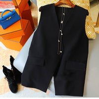 Damen Stilvolle ärmellose Blazer-Weste Nord Taschen 1789269052 in Schwarz