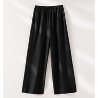 Damen Oversized Seidiges Hemd mit durchgehender Knopfleiste und Hemdkragen Nord Taschen in Schwarze Hose