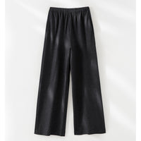 Damen Weite Feinstrick-Loungehose mit elastischem Bund Nord Taschen in Graue weite Hose