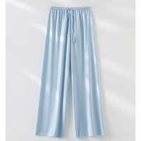Damen Weite Relax-Hose aus seidigem Modal mit elastischem Bund und Tunnelzug Nord Taschen in Gletscherblau