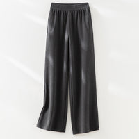 Damen weite Lounge-Hose mit elastischem Bund und Eingrifftaschen Nord Taschen in Dunkelgraue Hose