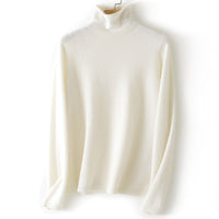 Damen Feinstrick Rollkragenpullover aus Kaschmirmischung leicht oversized Nord Taschen in Perlglanzweiß